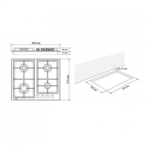 Варочная поверхность ELEYUS NIKA 60 WH C