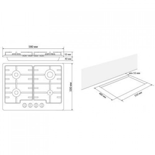 Варочная поверхность ELEYUS GRACIA 60 WH E