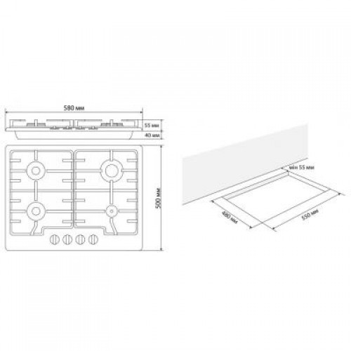 Варочная поверхность ELEYUS GRACIA 60 WH C