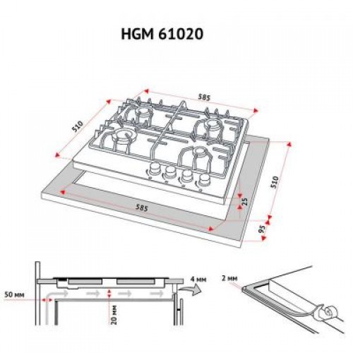 Варочная поверхность Perfelli HGM 61020 I