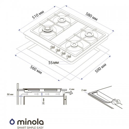 Варочная поверхность Minola MGM 61221 WH