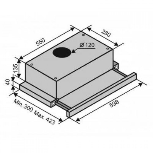 Вытяжка Ventolux GARDA 50 Inox (650) IT H