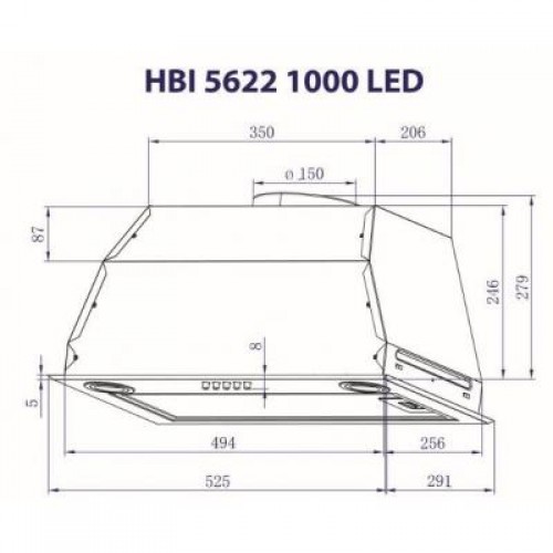 Вытяжка MINOLA HBI 5622 I 1000 LED