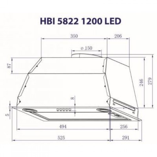 Вытяжка MINOLA HBI 5822 BL 1200 LED