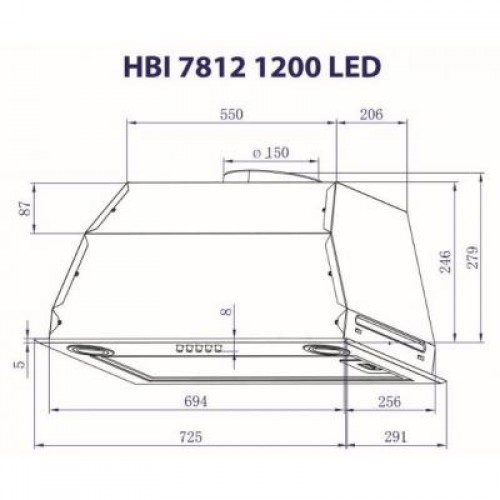 Вытяжка MINOLA HBI 7812 I 1200 LED