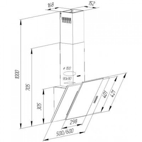 Вытяжка Pyramida KZ 50 WH