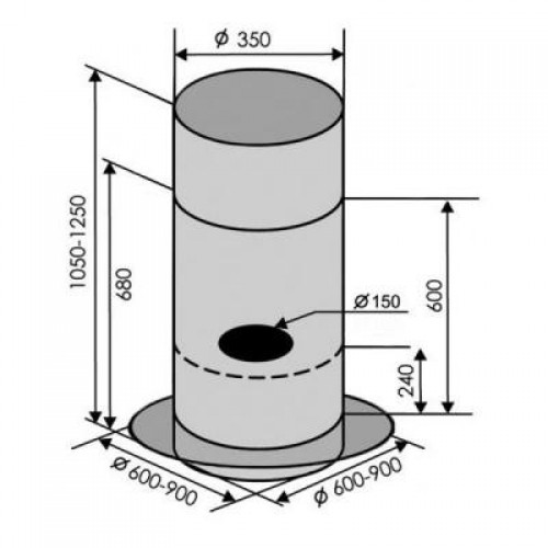 Вытяжка Ventolux ISOLA CILINDRO 90 (1200) GL