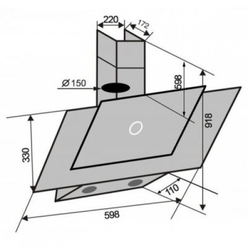 Вытяжка Ventolux Diamond 60 BK (750) TC