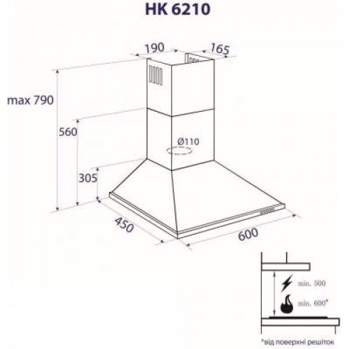 Вытяжка MINOLA HK 6210 WH 650