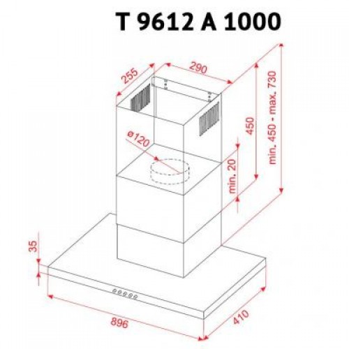 Вытяжка Perfelli T 9612 A 1000 W LED