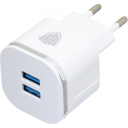 Зарядное устройство INKAX CD-20 Travel charger + Lightning cable 2USB 3.4A White