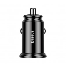 Автомобильное зарядное устройство Baseus Circular Plastic QC 3.0 30W 2USB Black
