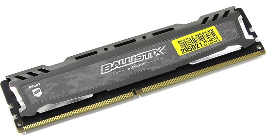 Crucial DIMM 4Gb DDR4 PC2666 Ballistix Sport LT Gray (BLS4G4D26BFSB)