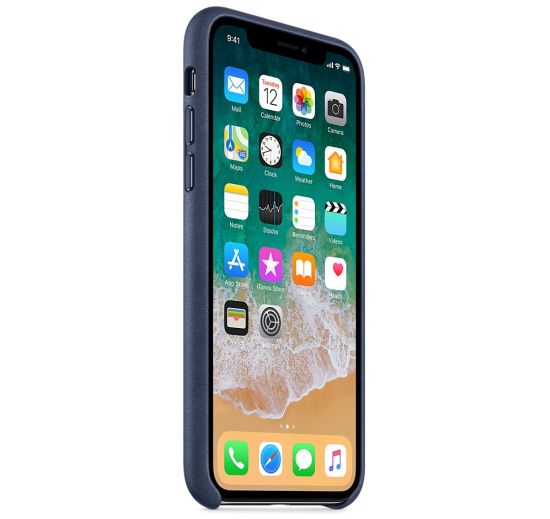 Apple iPhone X Leather Case Midnight Blue