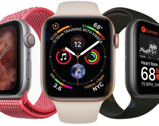 Apple Watch Series 4 (GPS + Cellular) 40mm Stainless Steel Case with White Sport Band (MTUL2)