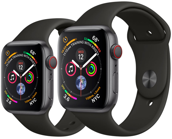 Apple Watch Series 4 GPS + LTE 40mm Space Gray Aluminum Case with Black Sport Band (MTVD2)