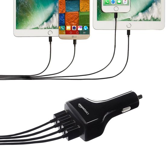 Автомобильное зарядное устройство AmazonBasics на 4 порта USB (CLA-4U5960) Black