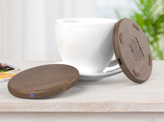 Keysion Walnut Fast Wireless Charging Pad