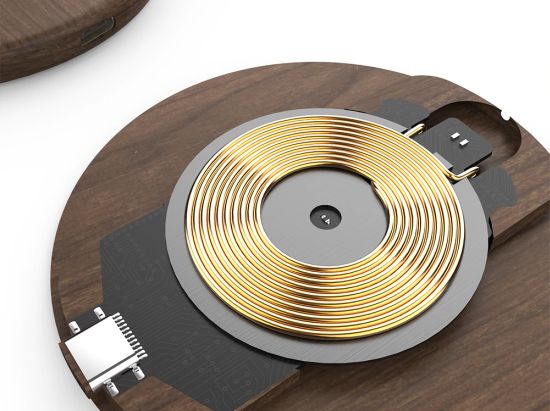 Keysion Walnut Fast Wireless Charging Pad