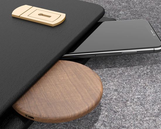 Keysion Walnut Fast Wireless Charging Pad