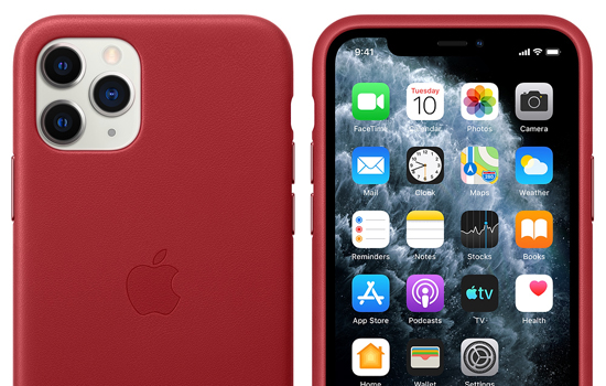 Чехол для Apple iPhone 11 Pro Leather Case Red Copy