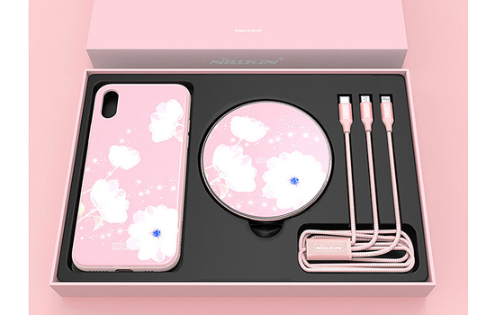Чехол+подарочный набор Nillkin iPhone XS MAX Fancy 3 в 1 Pink