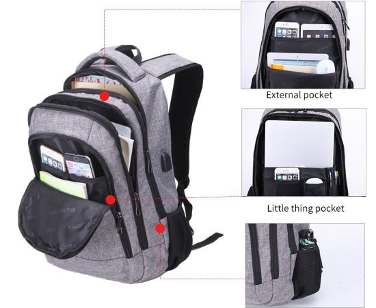 Hanxiema Travel Backpack (Hxm-01-1) Light Grey