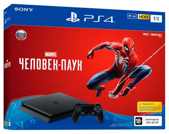 Игровая приставка Sony Playstation 4 Slim PS4 Slim 1TB + Spider-Man