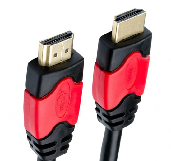 Кабель Atcom HDMI-HDMI, 20м Red/Gold connector 2 ferrite core polybag