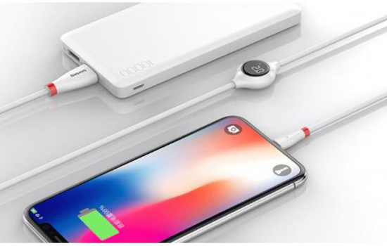 Кабель Baseus Big Eye Digital Display Lightning Cable White