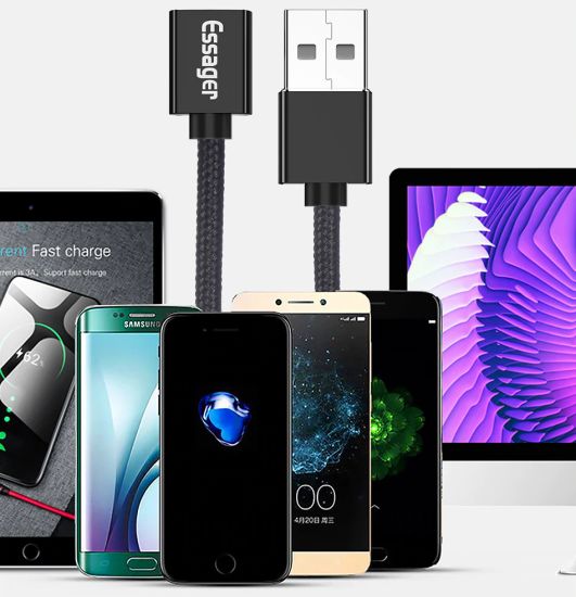 Кабель быстрой зарядки для смартфонов магнитный Micro USB для type C Essager