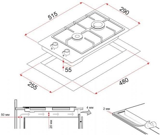 Варочная поверхность Perfelli HGM 31023 BL