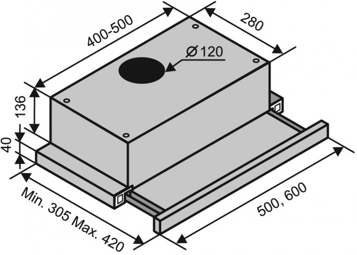 Ventolux GARDA 50 BK (450)